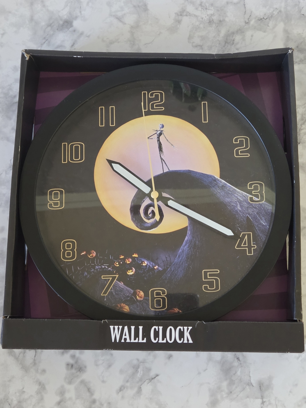 Nightmare Before Christmas Black & Yellow Wall Clock
